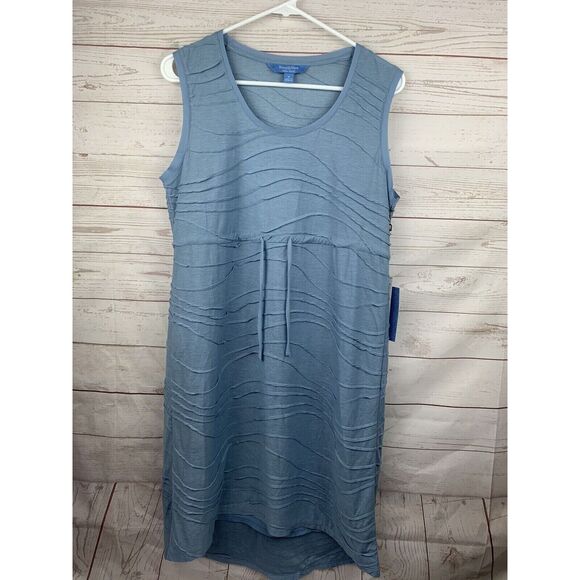 Simply‎ Vera Wang Dress Womens Medium Blue Sleeveless Knit drawstring waist NEW - Picture 1 of 6